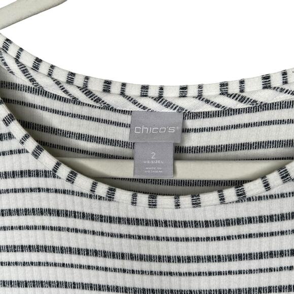 Chico's Striped Long Sleeved Side Button Tunic Size 2 Large - Picture 3 of 7
